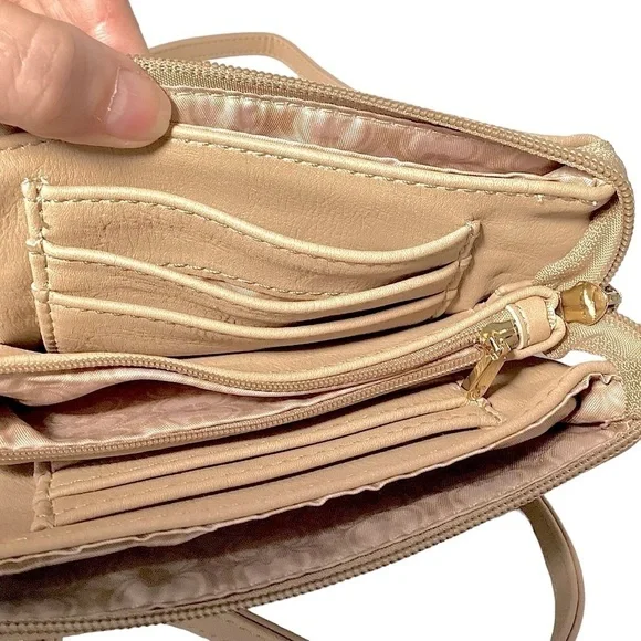 Charming Charlie’s Bag Crossbody & Wristlet Straps Sand Color Gold Trim Hardware - Picture 10 of 12